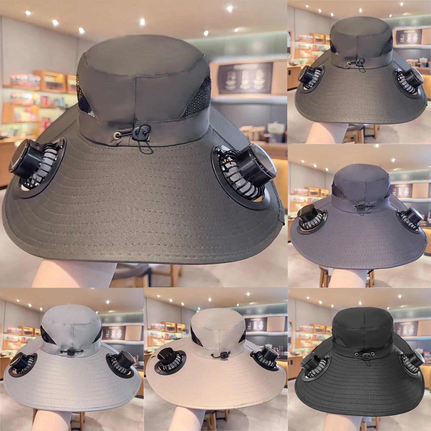 Solar Cooling Hat – Dual Fans, USB-C